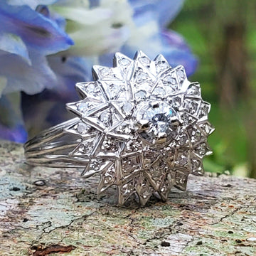 Paladium Diamond Dome Cluster Ring DEJ-24431